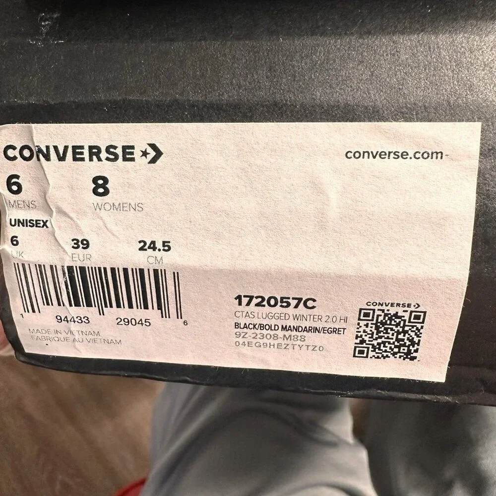 Womens Size 8 Converse CTAS Lugged Winter 2.0 Hi Shoes Black Counter Climate NEW
